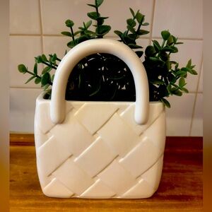White Woven Ceramic Vase